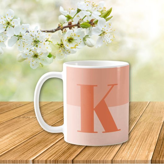 Coral Custom Monogram Kaffeetasse