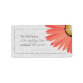 Coral Daisy Damask Rücksendeadressen-Aufkleber Adressaufkleber (Vorne)