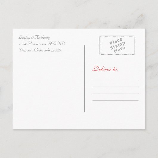 Coral Daisy Gray Damask Wedding Save the Date Ankündigungspostkarte (Rückseite)