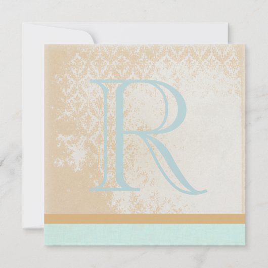 Coral Damask Bird Cage Wedding Save the Date Einladung (Rückseite)