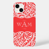 Coral Damask Custom Monogram Mit Monogramm Case Ma (Rückseite)