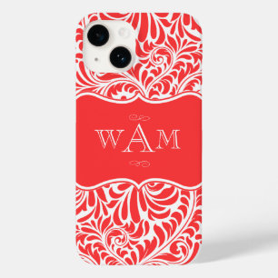 Coral Damask Custom Monogram Mit Monogramm Case Ma