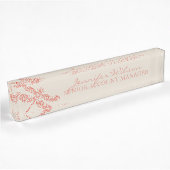 Coral Damask Dragonfly Wedding Namensplakette