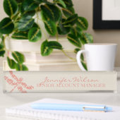 Coral Damask Dragonfly Wedding Namensplakette