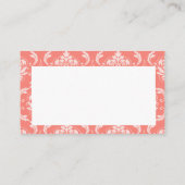 Coral Damask Hochzeitskarte zum Wunschwell Begleitkarte (Rückseite)