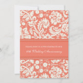 Coral Damask Party Einladung zum 10. Jubiläum (Vorderseite)