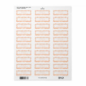 Coral Damask Swirl Dot-Adressetikett (Vorne)
