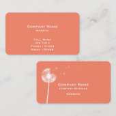 Coral Dandelion Business Card Visitenkarte (Vorne/Hinten)