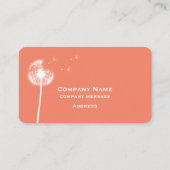 Coral Dandelion Business Card Visitenkarte (Rückseite)
