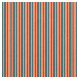 Coral & Dark Slate Grau Colored Lines Stoff