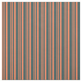 Coral & Dark Slate Gray Lines Stoff (Muster)