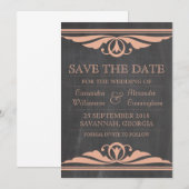 Coral Deko Chalkboard Save the Date einladen (Vorne/Hinten)