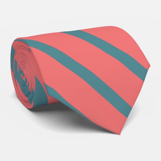 Coral Diagonal Streifen Krawatte (Gerollt)