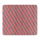 Coral Diagonal Streifen Schneidebrett (Vorderseite)