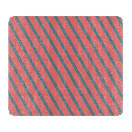 Coral Diagonal Streifen Schneidebrett (Vorderseite)