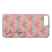 Coral Diamond Geometric Muster Case-Mate iPhone Hülle (Rückseite (Horizontal))