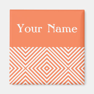 Coral Diamond Zickzack mit Namen Magnet