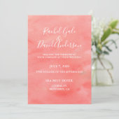 Coral Dreams Watercolor Wedding Einladung (Stehend Vorderseite)