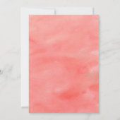 Coral Dreams Watercolor Wedding Einladung (Rückseite)