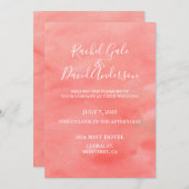 Coral Dreams Watercolor Wedding Einladung (Vorne/Hinten)