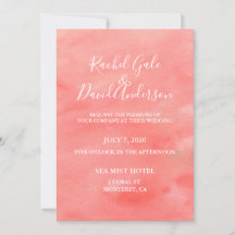 Coral Dreams Watercolor Wedding Einladung