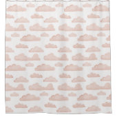 Coral Dreamtime Watercolor Wolken Duschvorhang (Vorderseite)
