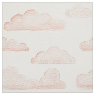 Coral Dreamtime Watercolor Wolken Stoff
