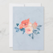 Coral Dusty Blue Geometric Couples Dusche lädt ein (Rückseite)