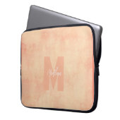 Coral Earthy Pastel Tones Mit Monogramm Chic Laptopschutzhülle (Vorderseite Links)