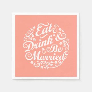Coral Eat Drink und sei Verheirateter Papier Napki Serviette
