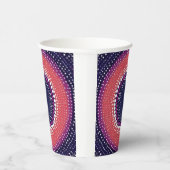 Coral, Eggplant, Magenta, Blue Kaleidoskop Dots Pappbecher (Rechts)