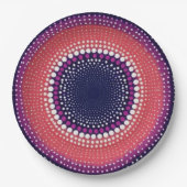 Coral, Eggplant, Magenta, Blue Kaleidoskop Dots Pappteller (Vorderseite)