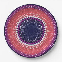 Coral, Eggplant, Magenta, Blue Kaleidoskop Dots