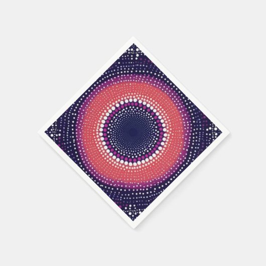 Coral, Eggplant, Magenta, Blue Kaleidoskop Dots Serviette (Ecke)