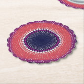 Coral, Eggplant, Magenta, Blue Kaleidoskop Dots Untersetzer (angewinkelt)