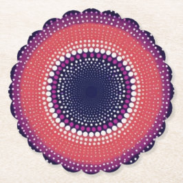 Coral, Eggplant, Magenta, Blue Kaleidoskop Dots Untersetzer