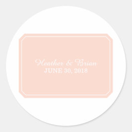 Coral einfach elegant Hochzeitsticker Runder Aufkleber