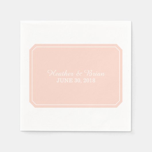 Coral einfach Elegant Paper Napkins Serviette (Vorderseite)