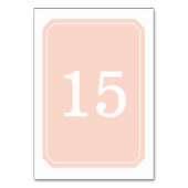 Coral einfach elegant Tischkarte Tischnummer (Rückseite)