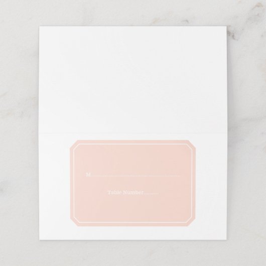 Coral Einfach elegante Platzkarten (Außenseite Aufgefaltet)