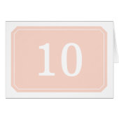 Coral Einfach elegante Tischnummer Card (Vorderseite (Horizontal))
