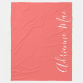 Coral Einfach Personalisiert Fleecedecke (Vorderseite)