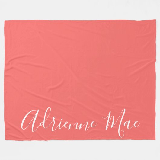 Coral Einfach Personalisiert Fleecedecke (Vorderseite (Horizontal))