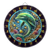 Coral Elegance Dolphin Dartboard Display Dartscheibe (vorne)