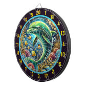 Coral Elegance Dolphin Dartboard Display Dartscheibe (Vorderseite rechts)