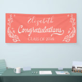 Coral Elegant Chic Abschluss Class of 2019 Banner (Messe)