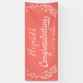 Coral Elegant Chic Abschluss Class of 2019 Banner (Vertikal)