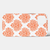 Coral Elegant Damask Case-Mate iPhone Hülle (Rückseite (Horizontal))