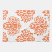 Coral Elegant Damask Geschirrtuch (Horizontal)