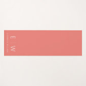 Coral Elegant Moderner Minimalistischer Monogramm- Yogamatte (Vorderseite (Horizontal))